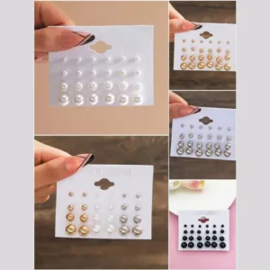 12 Pair Earrings Set Woman Pearl Resin Faux Personality Premium Luxurious Style