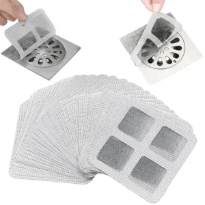 10 Pcs Hair Strainer Kitchen Mesh Drain Filter Self-Adhesive for Sink & Bathroom
