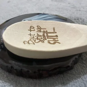 1pc Handmade Funny Wooden Spoon To Stir Some Poop Laser Engraved Wooden Spoon
