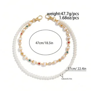 Men's Vintage Stylish Rhinestone & Faux Pearl Decorative Pants Chain Pants Decor