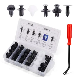 100 PCS Bumper Retainer Clips Car Rivets Retainer Kit and 1 Fastener Remover