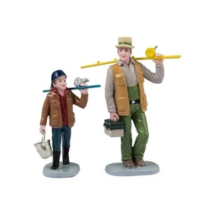 Lemax Vail Village Accessory Fishin Time Father & Son Bonds Set Of 2