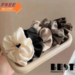 5pcs Hair Bands Elegant Satin Scrunchies Retro Style Soft Elastic Band for Women