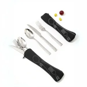 1 Pc Cutlery Storage Bag Polyamide for Travel Outdoor Flatware Organizer Pouch